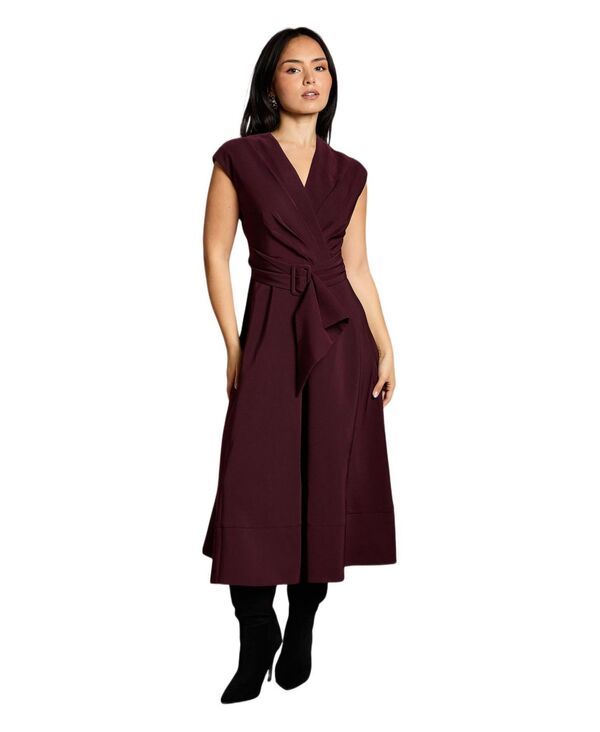 コースト レディース トップス ワンピース クレープ Coast Womens Belted Crepe Dress Chocolate チョコレート