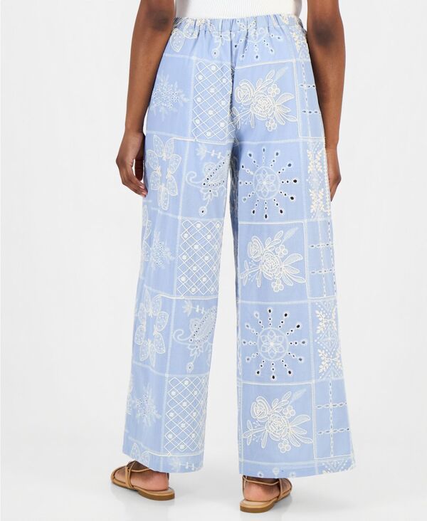 アンドノウディス レディース ボトムス カジュアルパンツ プチ コットン 刺繍 And Now This Petitembroidered Cotton WideLeg Pants Macys Exc アンドノウディス レディース ボトムス カジュアルパンツ プチ コットン 刺繍 And Now This Petitembroidered Cotton WideLeg Pants Macys Exc