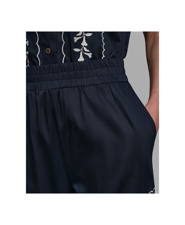カール ラガーフェルド レディース ボトムス カジュアルパンツ KARLAGERFELD PARIS Womens MidRisembroidery Pants Midnight