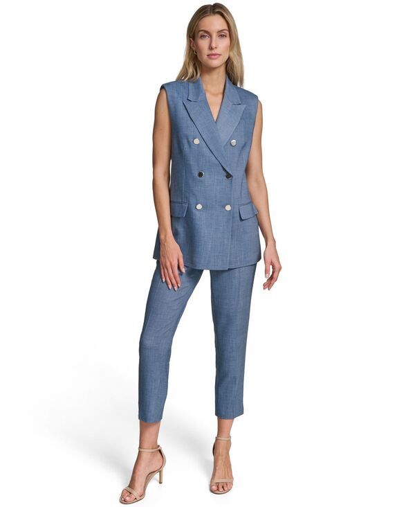 カルバンクライン レディース ボトムス カジュアルパンツ プチ ハイウエスト Calvin Klein Petite HighWaisted ModernFit Pants Light Indigo
