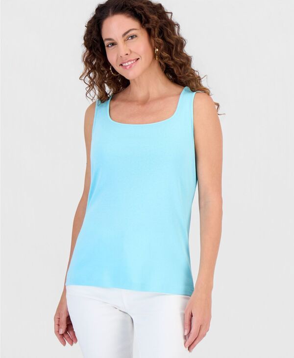 スタイルアンドコー レディース トップス タンクトップ コットン Style Co Womens Cotton SquareNeck Tank Top Exclusively at Macysoft