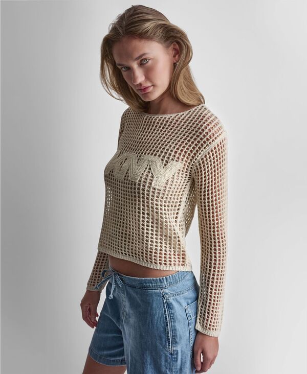 ダナキャランニューヨーク レディース アウター ニット・セーター 長袖 DKNY Jeans Womens LongSleeve Boat Neck Sweater Eggnog ダナキャランニューヨーク レディース アウター ニット・セーター 長袖 DKNY Jeans Womens LongSleeve Boat Neck Sweater Eggnog