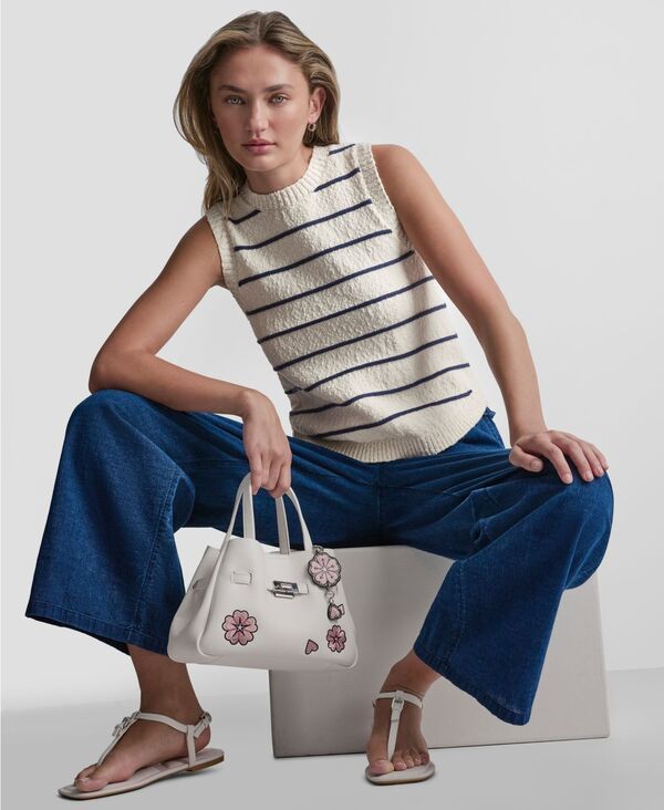 ダナキャランニューヨーク レディース アウター ニット・セーター クルーネック ノースリーブ DKNY Jeans Womensleeveless Crew Neck Striped Sweater