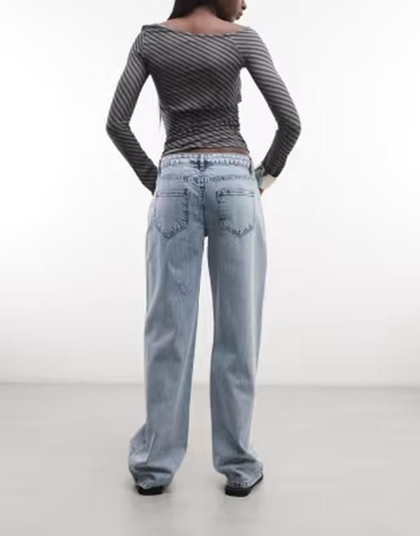 デイジーストリート レディース ボトムス デニムパンツ ローライズ ジーンズ Daisy Street low rise boyfriend jeans in light BLUE ブルー