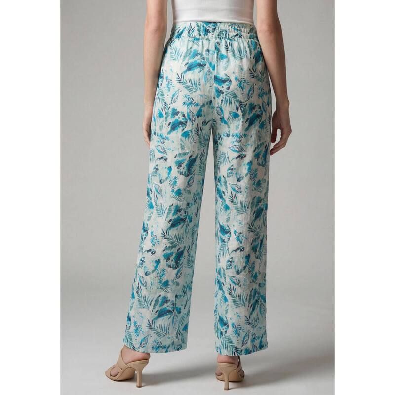 ロアマンズ レディース ボトムス カジュアルパンツ プラスサイズ Roamans Womens Plusize Hand Crinkled WideLeg Panturquoise Mixed Lea
