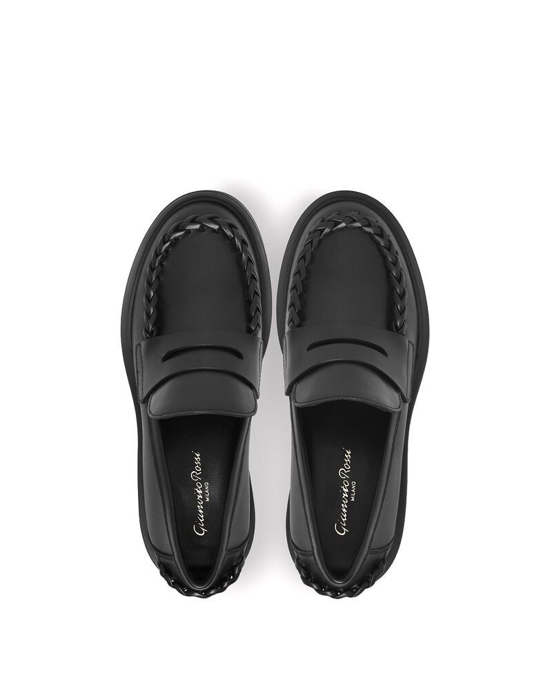 ジャンヴィト ロッシ レディース シューズ スリッポン・ローファー Gianvito Rossi Womens Yuna Loafer Black Calf Leather ブラック