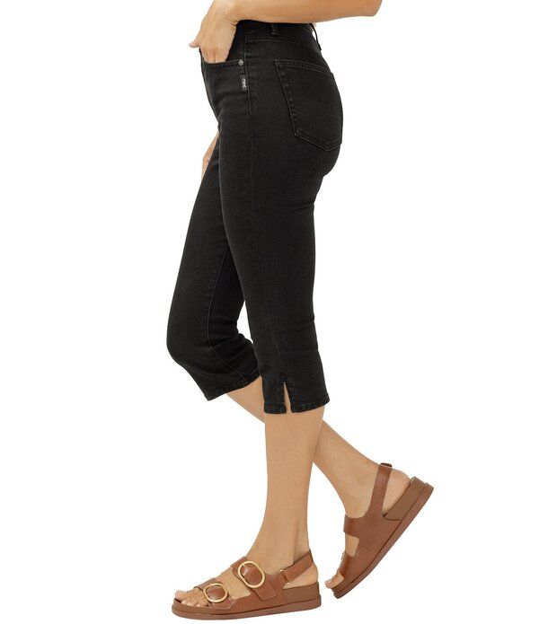 シルバー ジーンズ レディース ボトムス デニムパンツ キャップ Silver Jeans Co Isbister High Rise Luxe Stretch Capri Jeans Black ブ