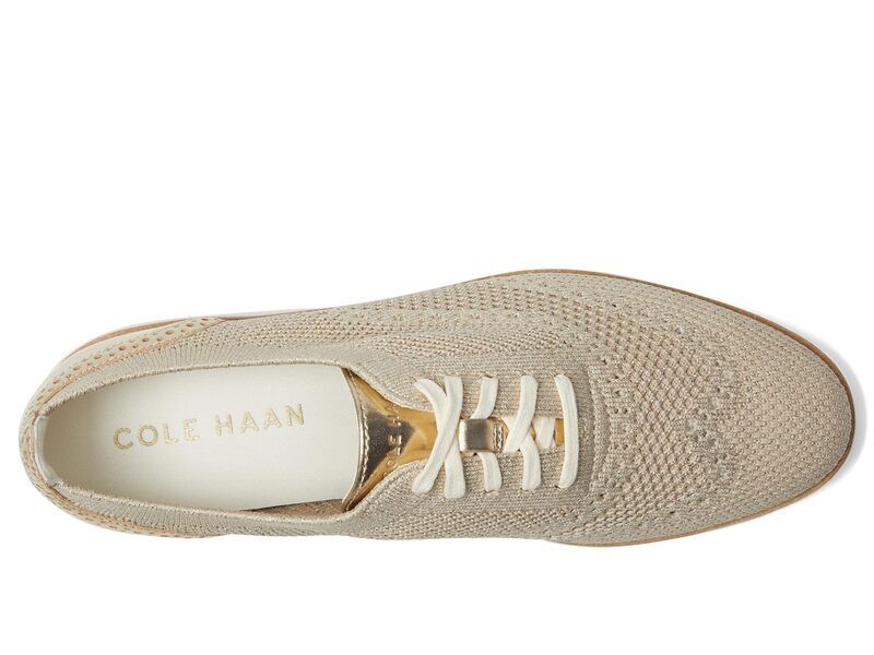 コールハーン レディース シューズ オックスフォード プラットフォーム Cole Haan Grand City Platform Stitchlite Oxfords RyeGold Metalli
