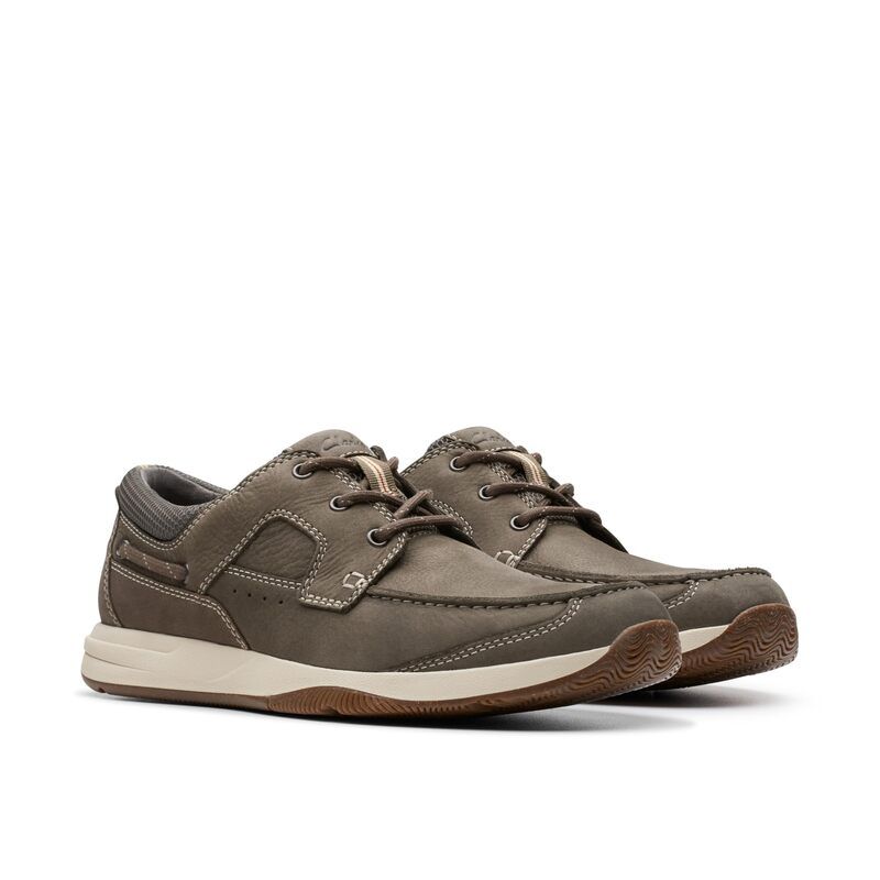 クラークス メンズ シューズ レース Clarksailview Lace Taupe Nubuck トープ