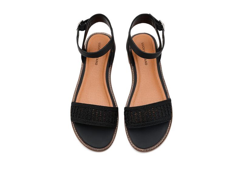 ラッキーブランド レディース シューズ サンダル アンクル Lucky Brand Kimayankle Strap Sandal Black Crochet ブラック