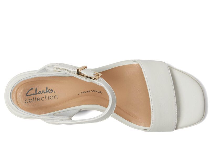 クラークス レディース シューズ ヒール Clarks Jaylan Ray Off White Leather オフホワイト