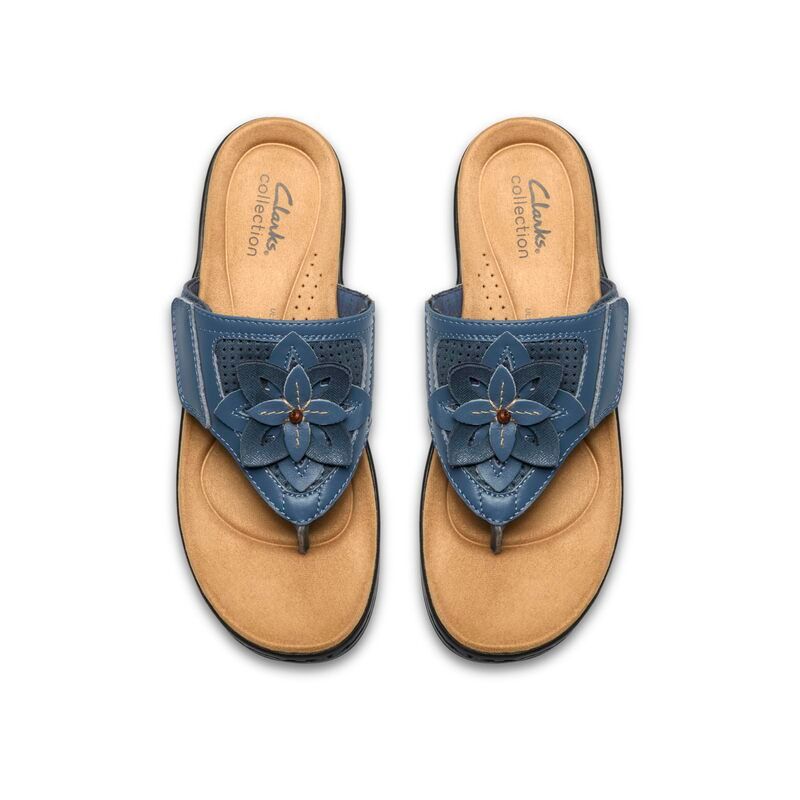 クラークス レディース シューズ ヒール Clarks Merliah 2 Kyla Denim Blue Textile デニム