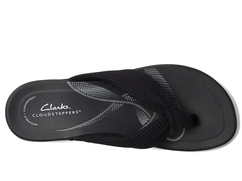 クラークス レディース シューズ サンダル Clarks Breeze Raerin Black Textile ブラック