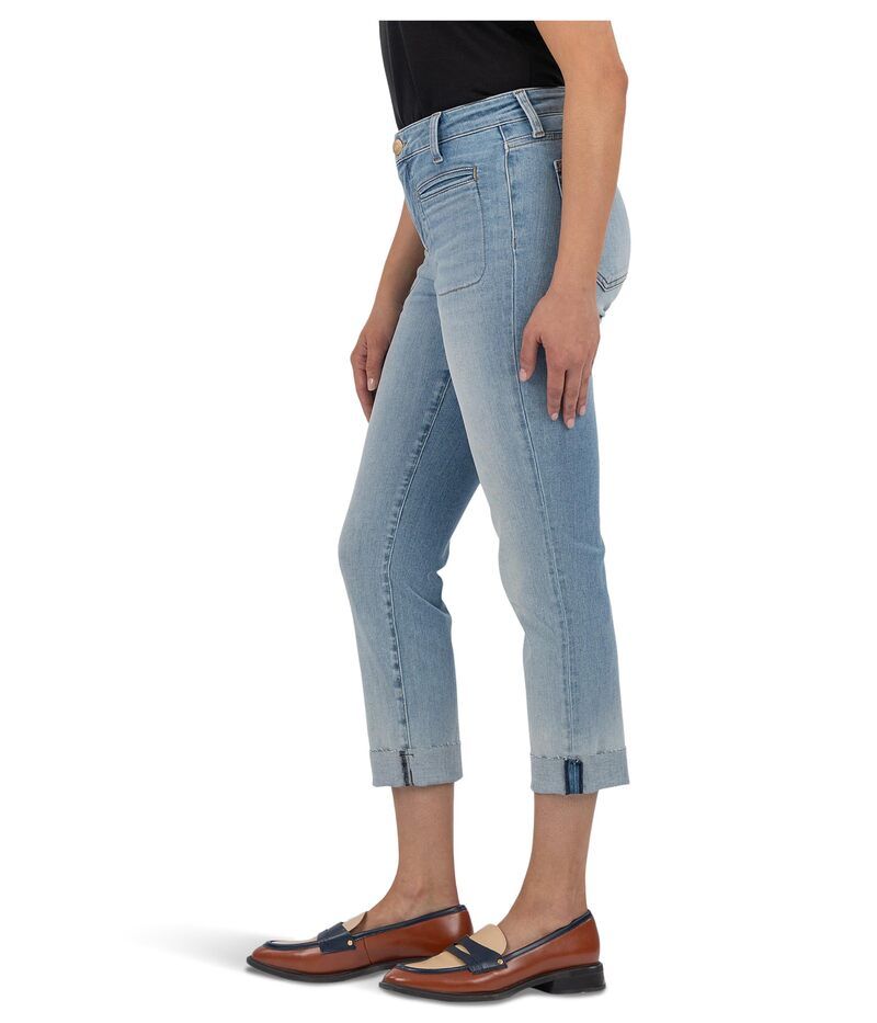 カットフロムザクロス レディース ボトムス デニムパンツ KUT from the Kloth Amy Crop Straigh Leg Roll Up Valor カットフロムザクロス レディース ボトムス デニムパンツ KUT from the Kloth Amy Crop Straigh Leg Roll Up Valor