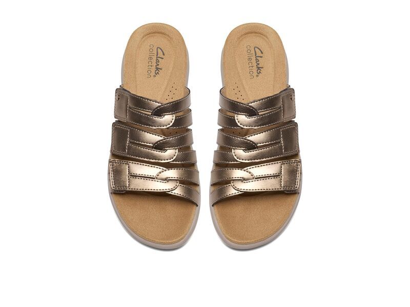クラークス レディース シューズ サンダル Clarks Maelynn Abby Gold Metallic Synthetic ゴールド