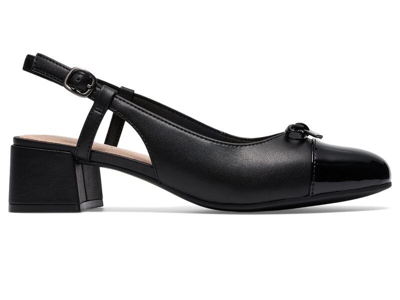 クラークス レディース シューズ ヒール Clarks Iridessa Sling Black Leather ブラック