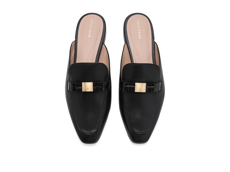 コールハーン レディース シューズ スリッポン・ローファー Cole Haan Pasha Bow Mule Black Leather ブラック