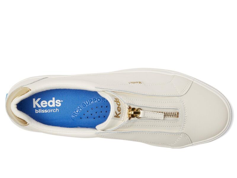 ケッズ レディース シューズ スニーカー Keds Pursuit Zip SnowhiteGold Leather ホワイト ケッズ レディース シューズ スニーカー Keds Pursuit Zip SnowhiteGold Leather ホワイト