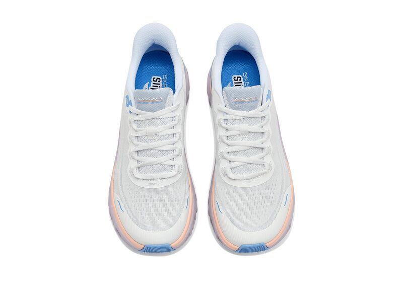 スケッチャーズ レディース シューズ スニーカー Skechers Arch Fit Glidestep Wave Hands Free Skipins White ホワイト