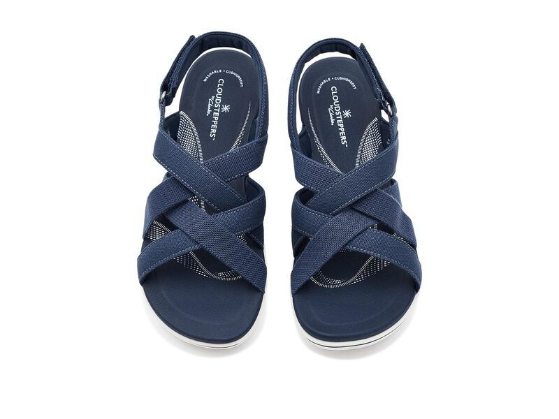 クラークス レディース シューズ サンダル Clarks Breezerae Anavy Canvas ネイビー
