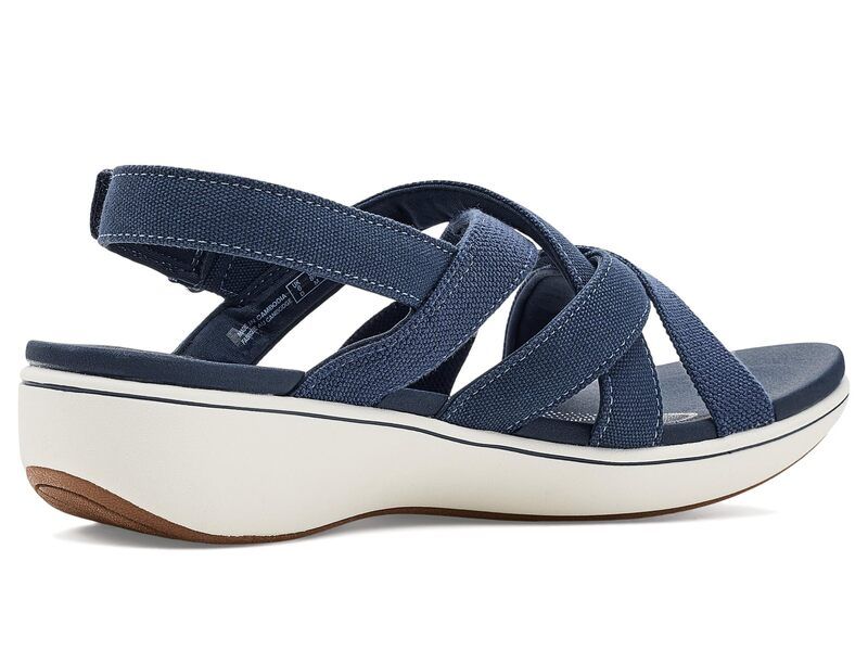 クラークス レディース シューズ サンダル Clarks Breezerae Anavy Canvas ネイビー