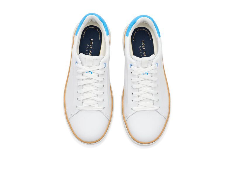 コールハーン レディース シューズ スニーカー Cole Haan GrandPro TopSpin Golf WhiteAzure BlueWhite Waterproof ホワイト
