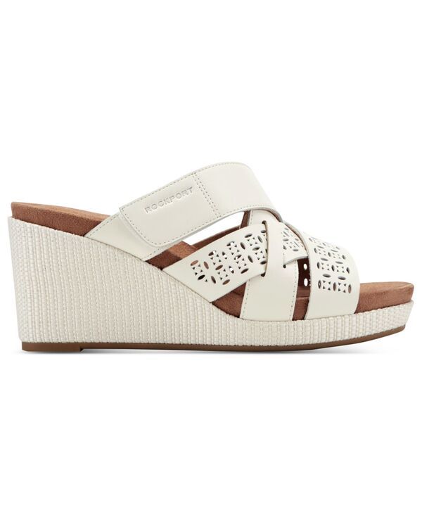 ロックポート レディース シューズ スリッポン・ローファー サンダル Rockport Womens Britta SlipOn Casual Wedge Sandals Ivory アイボリー