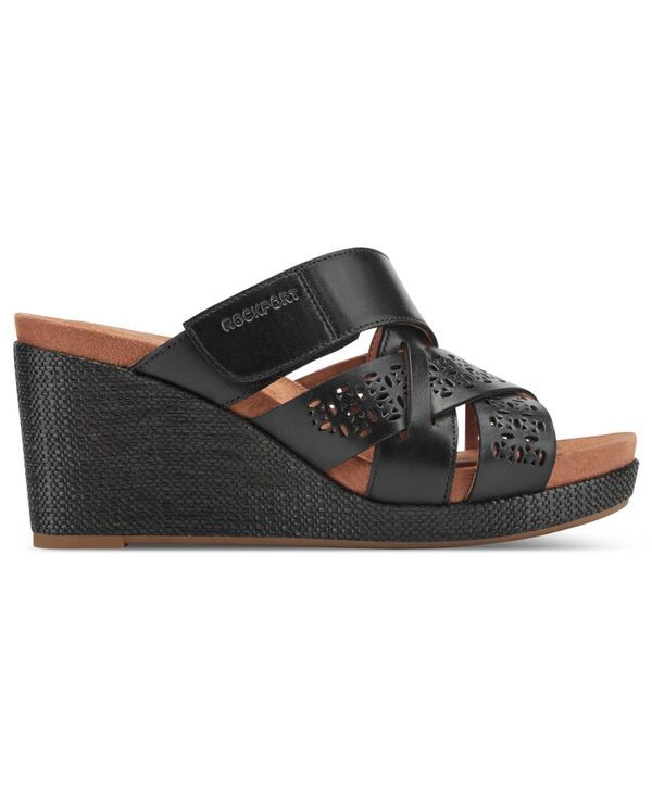ロックポート レディース シューズ スリッポン・ローファー サンダル Rockport Womens Britta SlipOn Casual Wedge Sandals Black ブラック