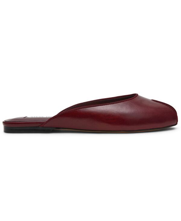 スティーブ マデン レディース シューズ スリッポン・ローファー Steve Madden Womens Bloss Peep Toe SlipOn Flats Burgundy Leather バー
