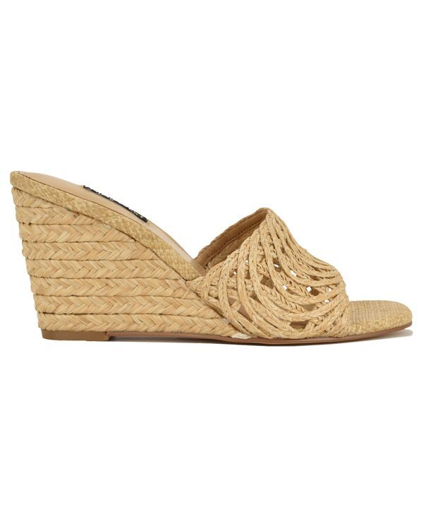 ナインウェスト レディース シューズ スリッポン・ローファー サンダル Nine West Womens Nimma Woven SlipOn Wedge Sandals Natural