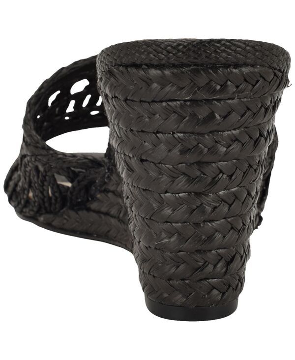 ナインウェスト レディース シューズ スリッポン・ローファー サンダル Nine West Womens Nimma Woven SlipOn Wedge Sandals Black ブラック
