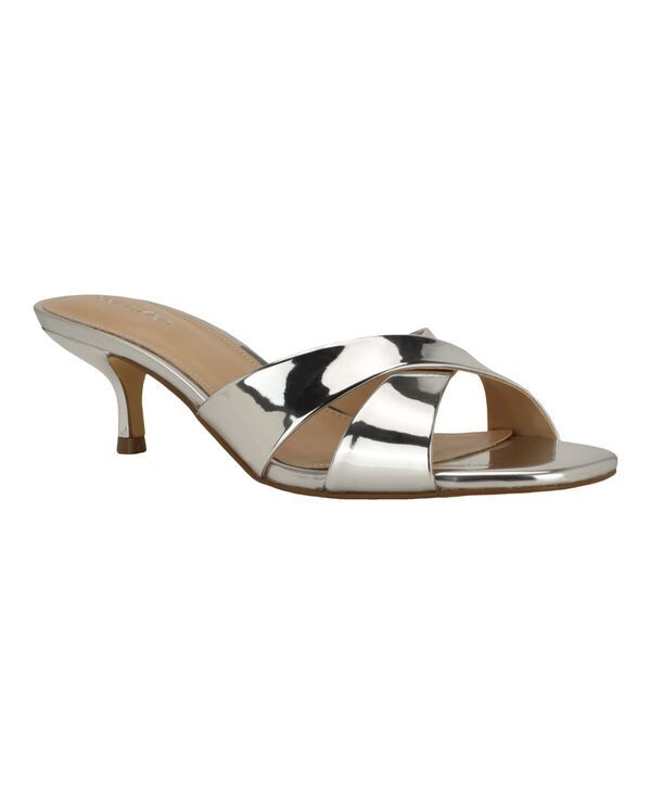 カルバンクライン レディース シューズ サンダル ヒール Calvin Klein Womenskylor CrissCross Kitten Heel Sandalsilver Mirror Met
