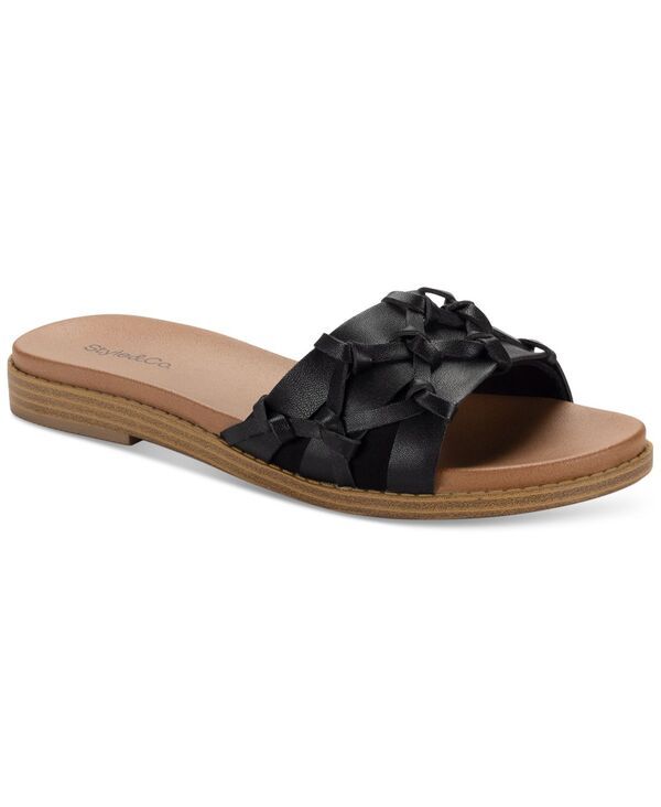 スタイルアンドコー レディース シューズ サンダル Style Co Micahh Flat Sandals OpenToe Slides Black Beauty ブラック