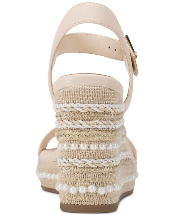 カール ラガーフェルド レディース シューズ サンダル KARLAGERFELD PARIS Womens Calzona Round Toe Wedge Sandals New Nude カール ラガーフェルド レディース シューズ サンダル KARLAGERFELD PARIS Womens Calzona Round Toe Wedge Sandals New Nude
