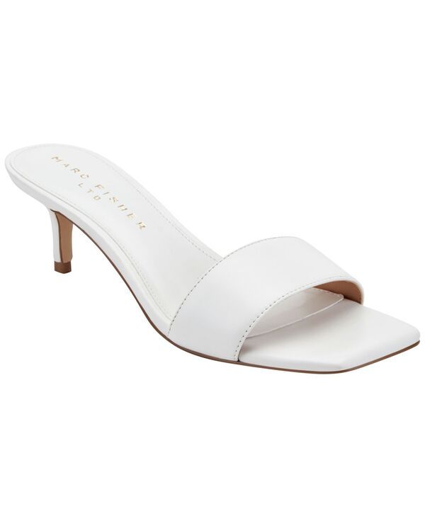 マーク・フィッシャー レディース シューズ サンダル ヒール Marc Fisher LTD Womensidnee Kitten Heel Dressandals White Leather ホワイ