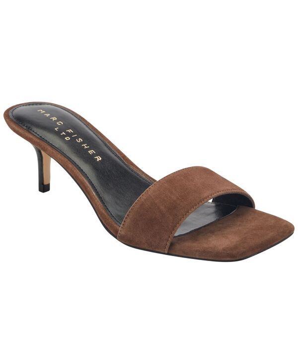 マーク・フィッシャー レディース シューズ サンダル ヒール Marc Fisher LTD Womensidnee Kitten Heel Dressandals Dark Brown Suede