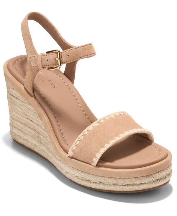 コールハーン レディース シューズ サンダル Cole Haan Womens Cloudfeel Asbury Espadrille Wedge Sandals Tuscan Sand Leathe