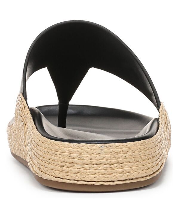 フランコサルト レディース シューズ サンダル Franco Sarto Womens Bernice Open Toe Thong Sandals Black Faux Leather ブラック
