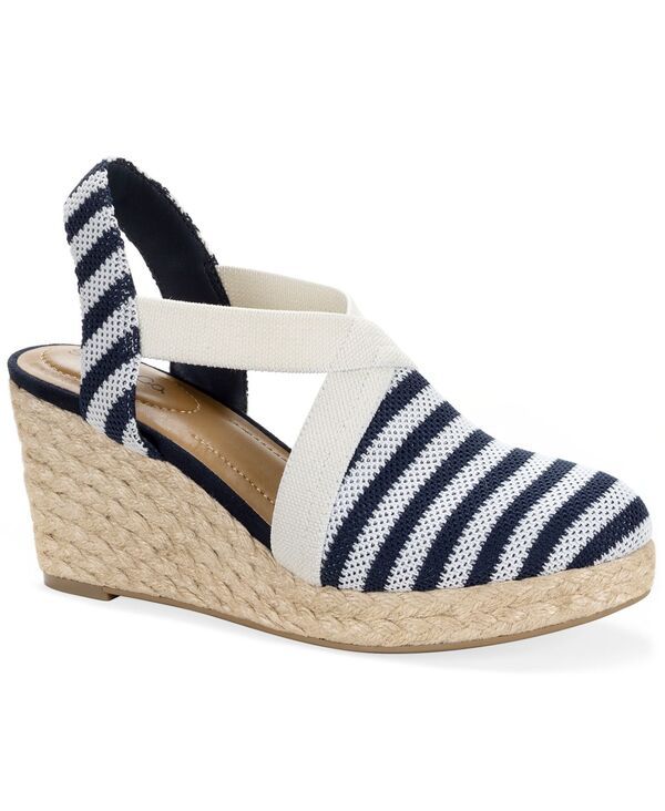 スタイルアンドコー レディース シューズ サンダル Style Co Womensiennaa Closed Toe Wedgespadrilles Navy Stripe ネイビー
