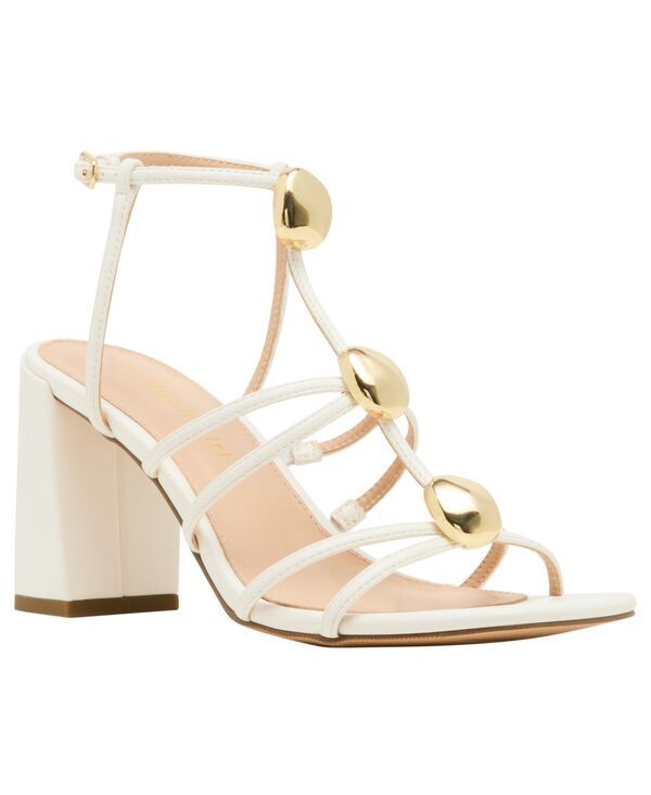 マッデンガール レディース シューズ サンダル ヒール Madden Girl Womens Layla Embellished Strappy Block Heel Sandals White ホワ