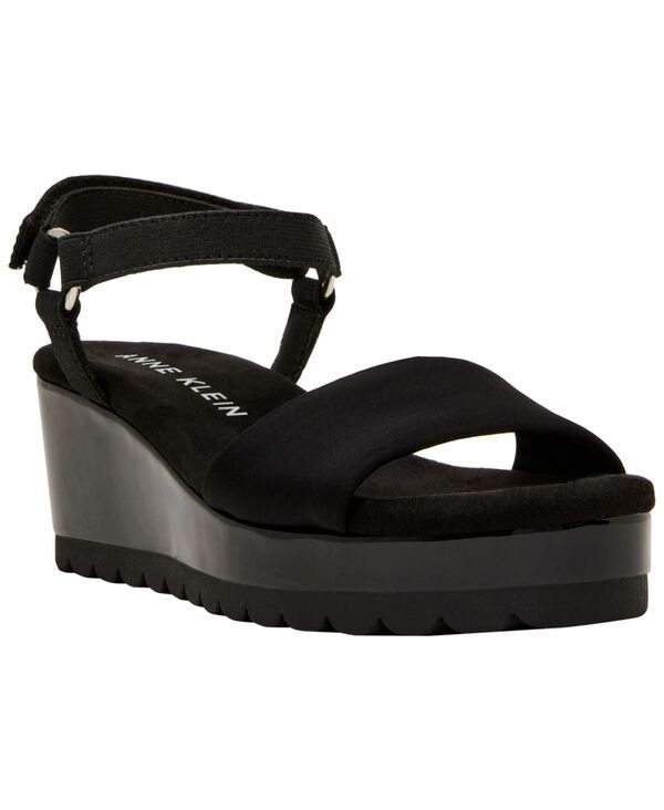 アンクライン レディース シューズ サンダル プラットフォーム Anne Klein Womens Natasia Platform Wedge Sandals Black Stretch ブラック