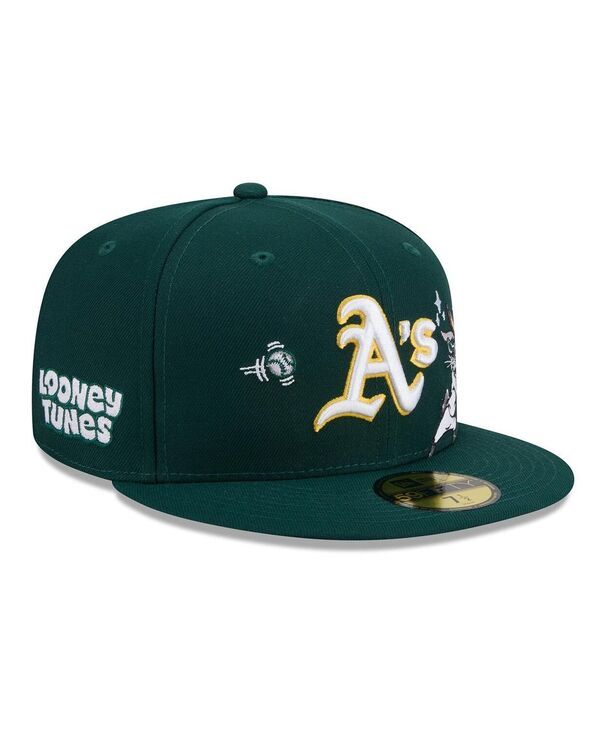 ニューエラ メンズ アクセサリー 帽子 New Era Mens Green Athletics Looney Tunes Bugs Bunny 59FIFTY Fitted Hat Green グリ