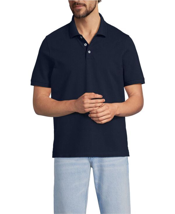 ランズエンド メンズ トップス ポロシャツ メッシュ Lands End Menshort Sleeve Performance Mesh Pique Polo Radiant navy ネイビー