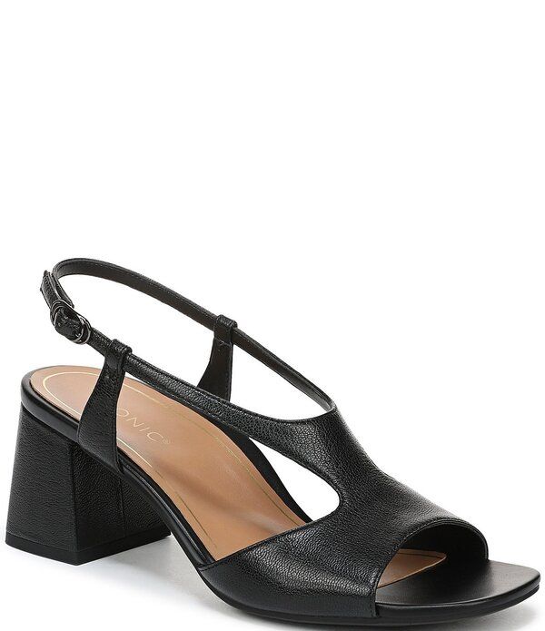 バイオニック レディース シューズ サンダル レザー ヒール Vionic Raqueleather Block Heel Dressandals Black ブラック