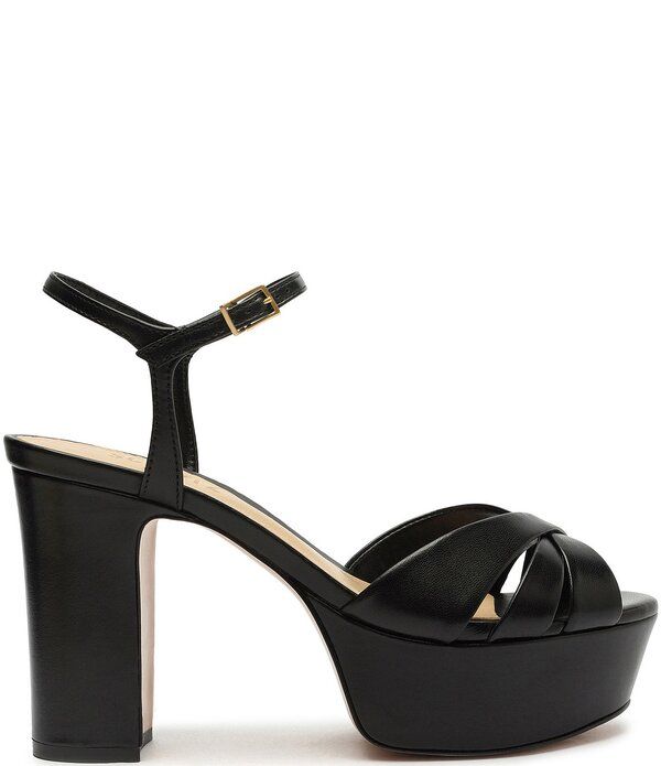 シュッツ レディース シューズ サンダル プラットフォーム アンクル レザー Schutz Keefa Leather Platform Ankle Strap Sandals Black ブラック