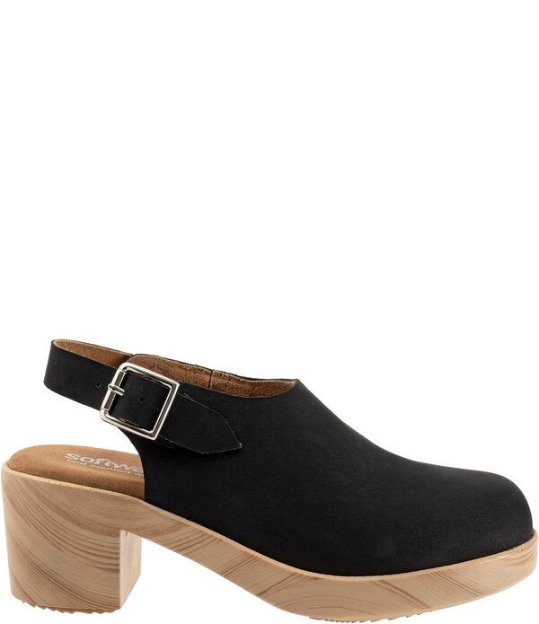 ソフトウォーク レディース シューズ サンダル スエード SoftWalk Womens Fairbanks Nubuck Suede Slingback Clogs Black ブラック ソフトウォーク レディース シューズ サンダル スエード SoftWalk Womens Fairbanks Nubuck Suede Slingback Clogs Black ブラック