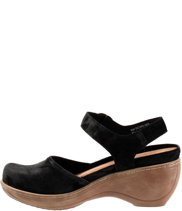 ソフトウォーク レディース シューズ サンダル スエード アンクル SoftWalk Mabelle Suede Ankle Strap Clogs Black Suede ブラック