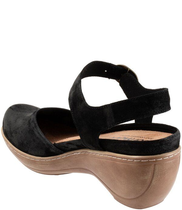 ソフトウォーク レディース シューズ サンダル スエード アンクル SoftWalk Mabelle Suede Ankle Strap Clogs Black Suede ブラック