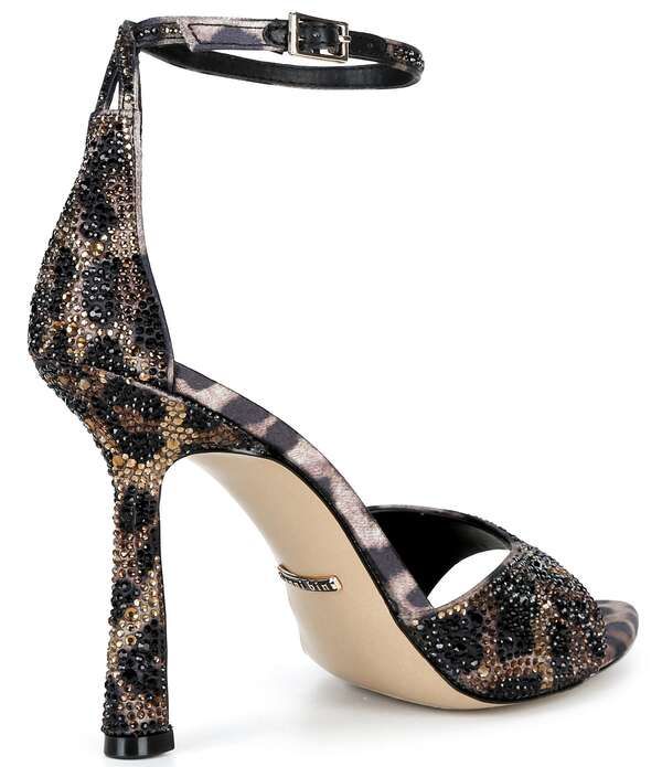 ジャンビニ レディース シューズ サンダル プリント Gianni Bini Grady Two Leopard Print Rhinestone Stiletto Dressandals Natur