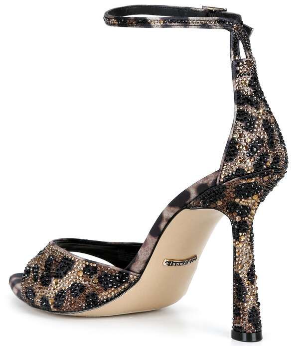 ジャンビニ レディース シューズ サンダル プリント Gianni Bini Grady Two Leopard Print Rhinestone Stiletto Dressandals Natur